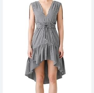 Christian Pellizzari Striped High Low Women's Ruffled Dress Sz.38(US 2)